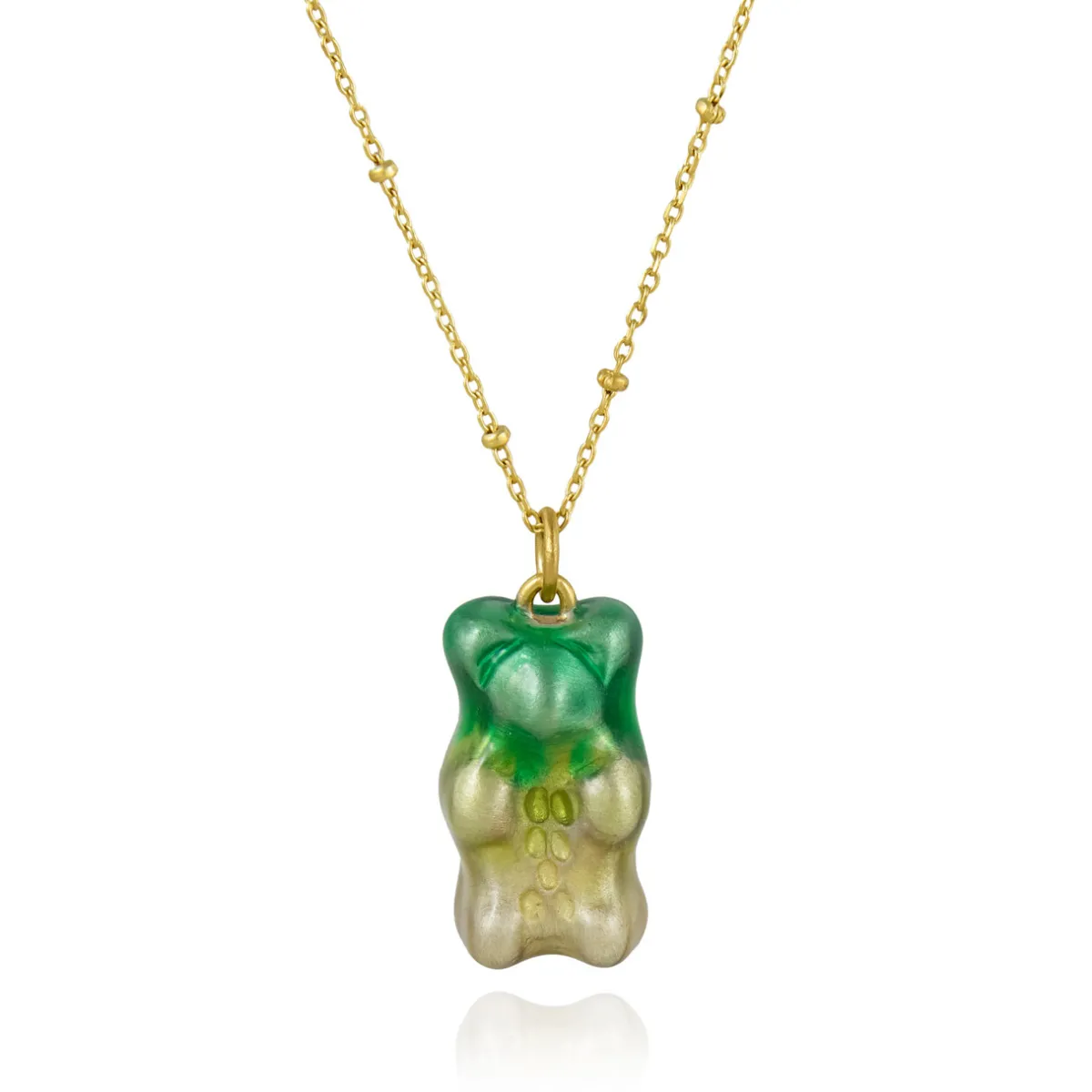Tomfoolery Gold Chain Ombre Gummy Bear Necklace Fashion