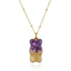 Tomfoolery Gold Chain Ombre Gummy Bear Necklace Fashion