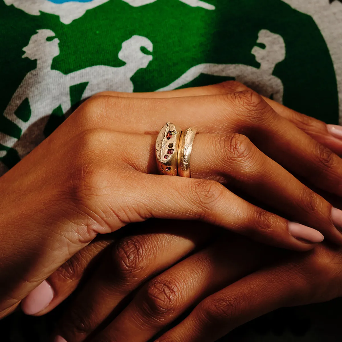 Tomfoolery Gold Chunky Sand Ring Fashion