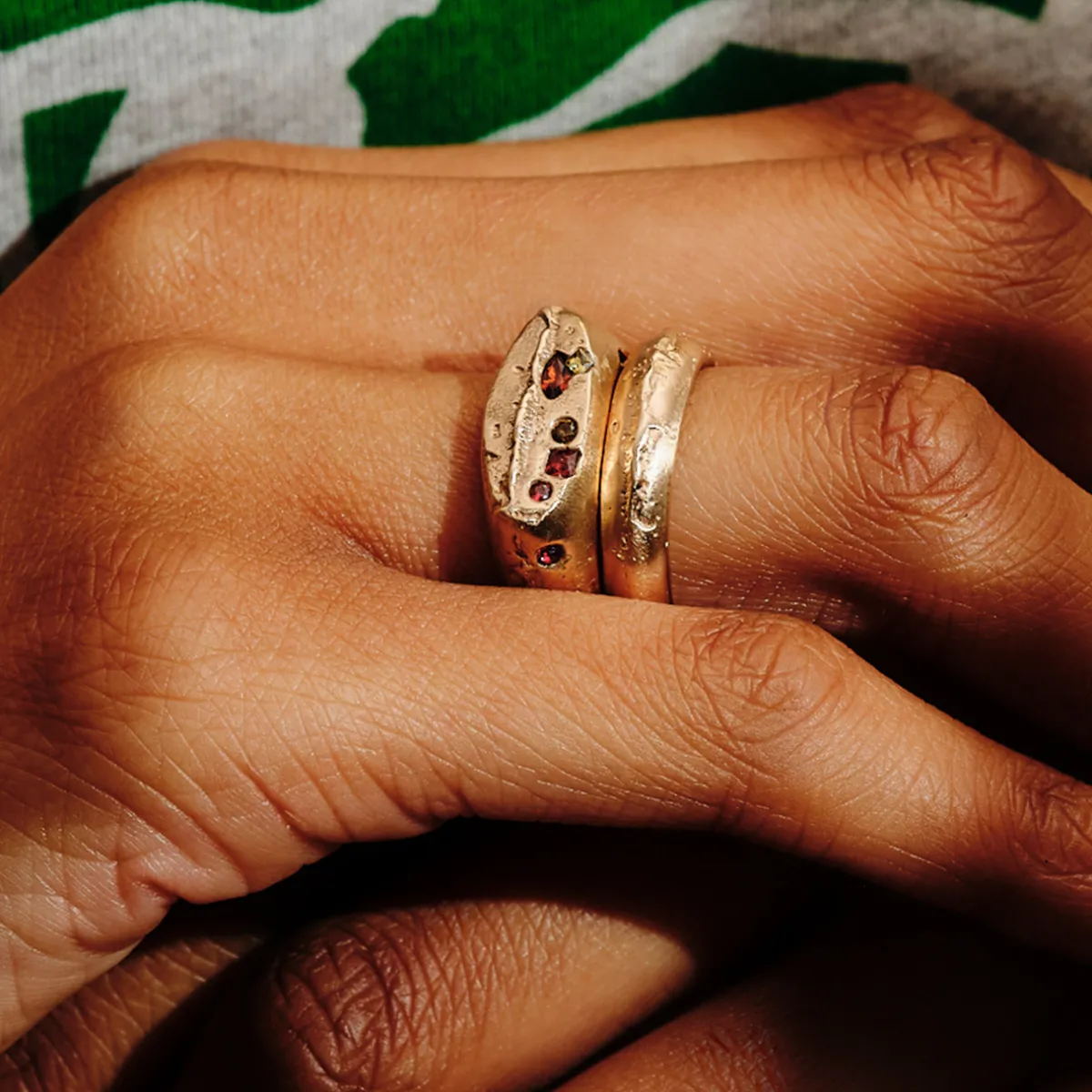 Tomfoolery Gold Chunky Sand Ring Fashion