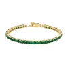Tomfoolery Gold Classic Emerald Green Tennis Bracelet Fashion