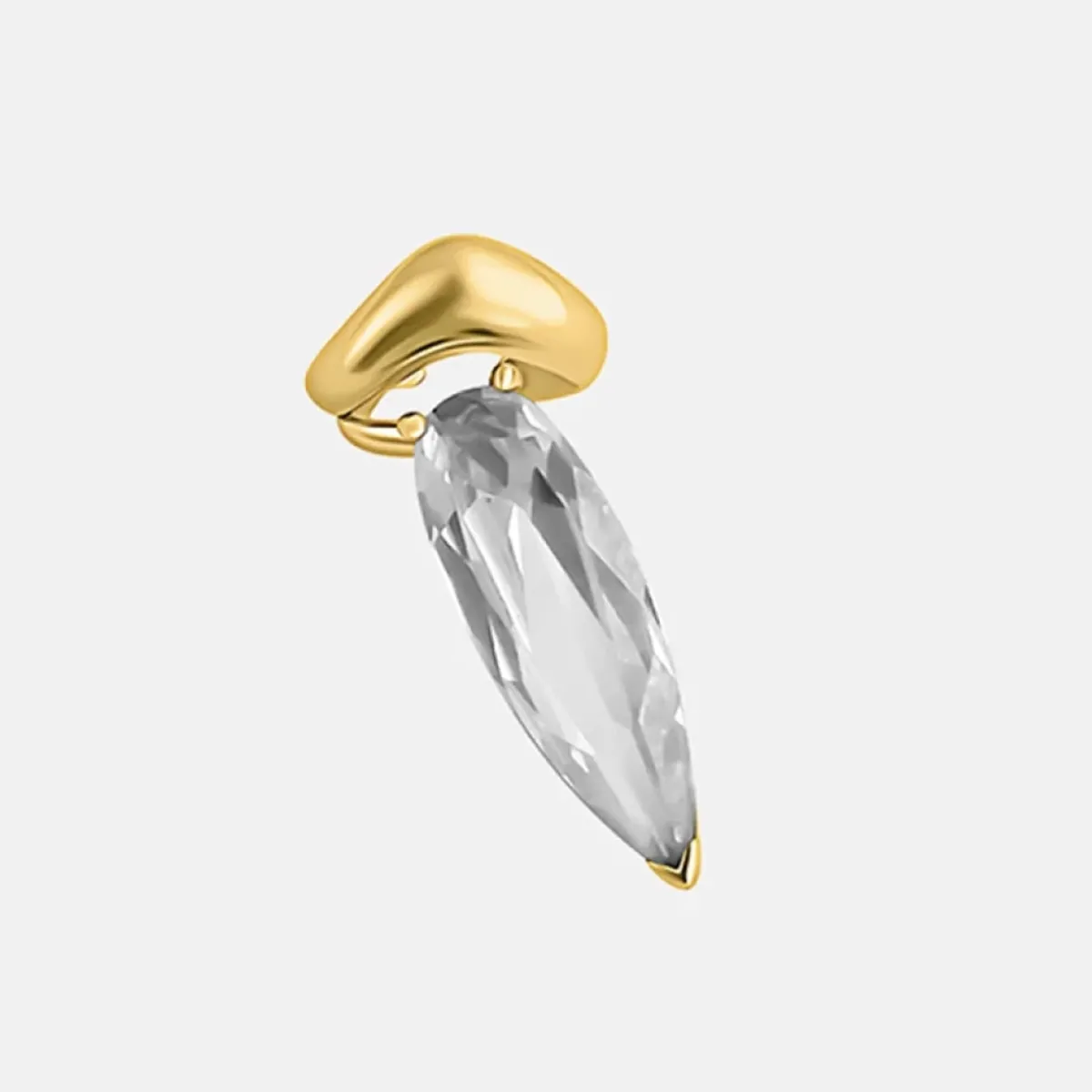 Tomfoolery Gold Clear Crystal Sharp Alien Ear Cuff Online