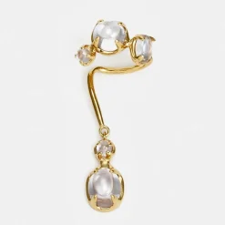 Tomfoolery Gold Clear Drip Ear Cuff Hot