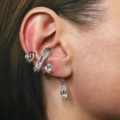 Tomfoolery Gold Clear Mixed Hybrid Mini Drop Ear Cuff Online