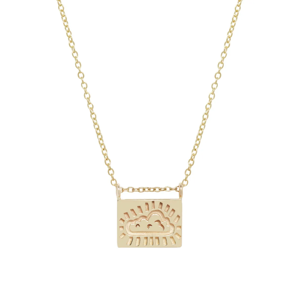 Tomfoolery Gold Cloud Postcard Charm Necklace Clearance