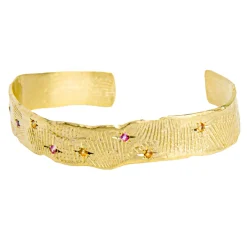 Tomfoolery Gold Concha Estrellas Cuff Bracelet with Sapphires Best