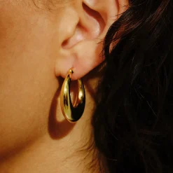 Tomfoolery Gold Crescent Hoops Outlet