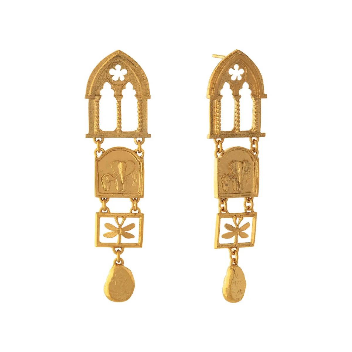 Tomfoolery Gold Discovery Window Drop Earrings Discount