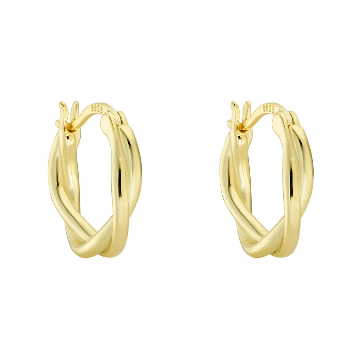 Tomfoolery Gold Double Twist Hoops New