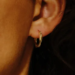 Tomfoolery Gold Double Twist Hoops New