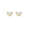 Tomfoolery Gold Duo Marquise Diamond Heart Studs Hot