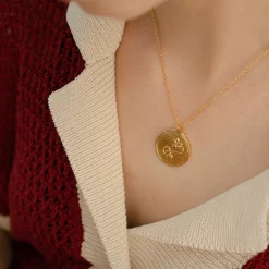Tomfoolery Gold Embroidery Loop Necklace Discount