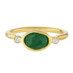 Tomfoolery Gold, Emerald & Diamond Ring Outlet