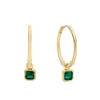 Tomfoolery Gold Emerald Drop Hoop Earrings Best