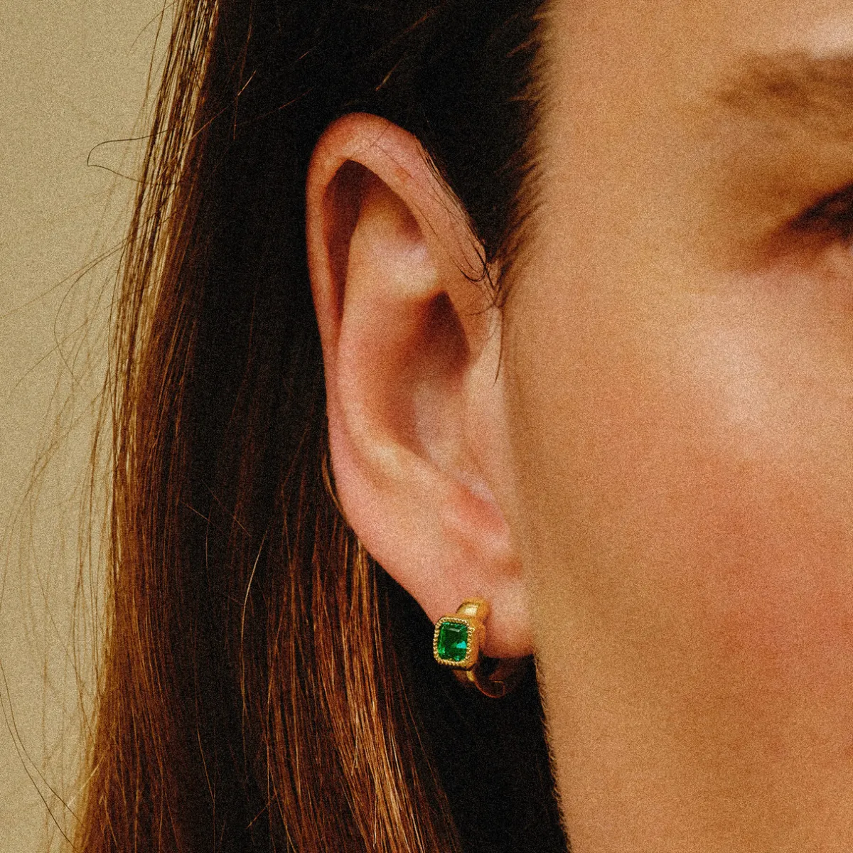 Tomfoolery Gold Emerald Huggie Hoops Best