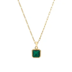 Tomfoolery Gold Emerald Pendant Outlet