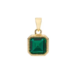 Tomfoolery Gold Emerald Pendant Outlet