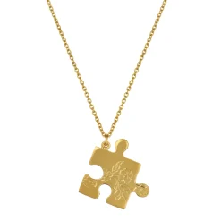 Tomfoolery Gold Floral Puzzle Piece Necklace Clearance