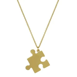 Tomfoolery Gold Floral Puzzle Piece Necklace Clearance