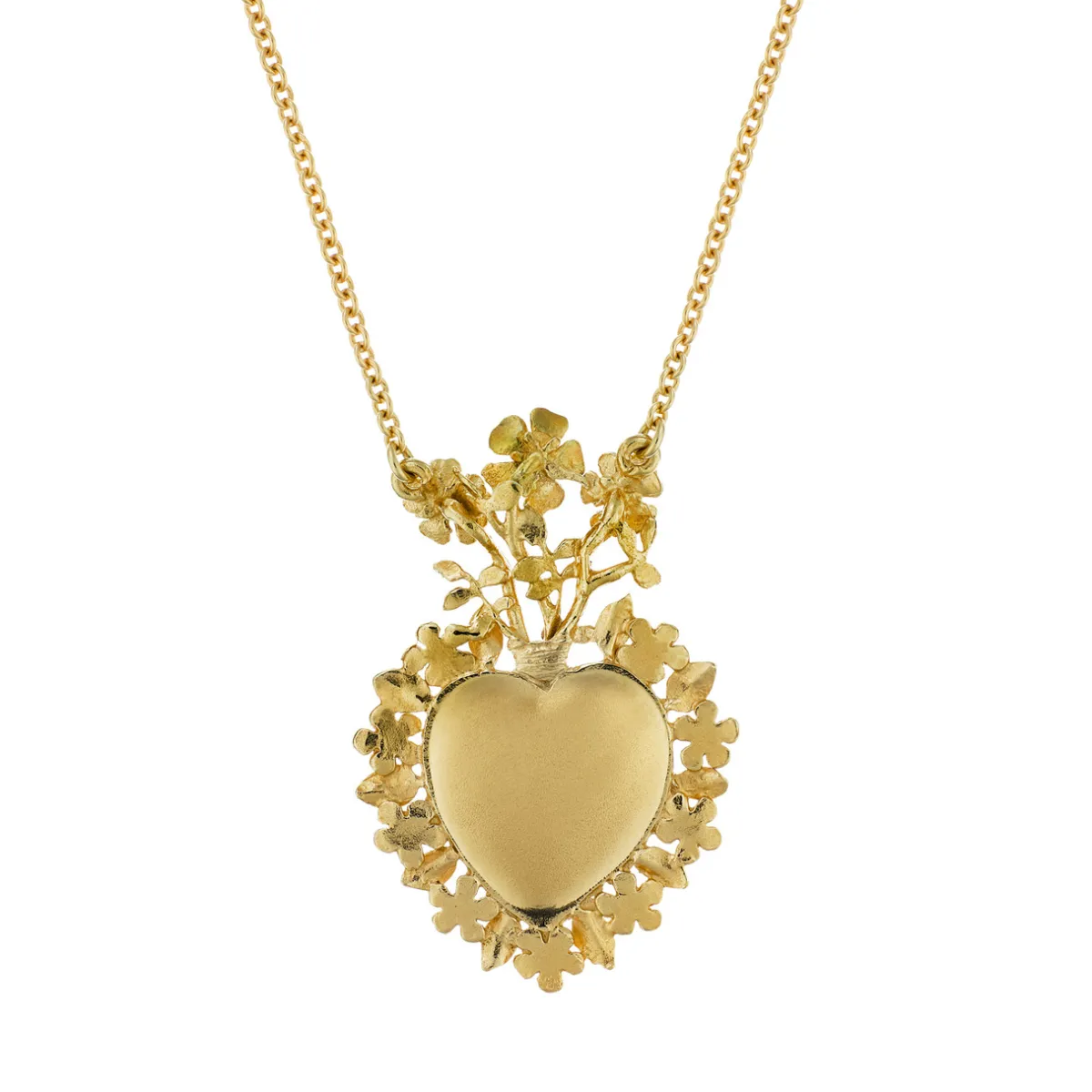 Tomfoolery Gold Floral Sacred Heart Necklace Sale
