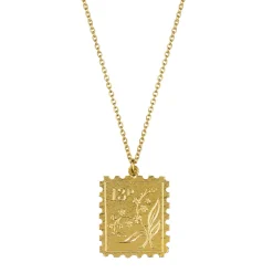 Tomfoolery Gold Floral Stamp Necklace Online