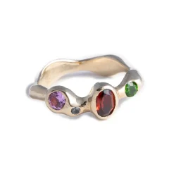 Tomfoolery Gold Gemstone Reina Ring Discount