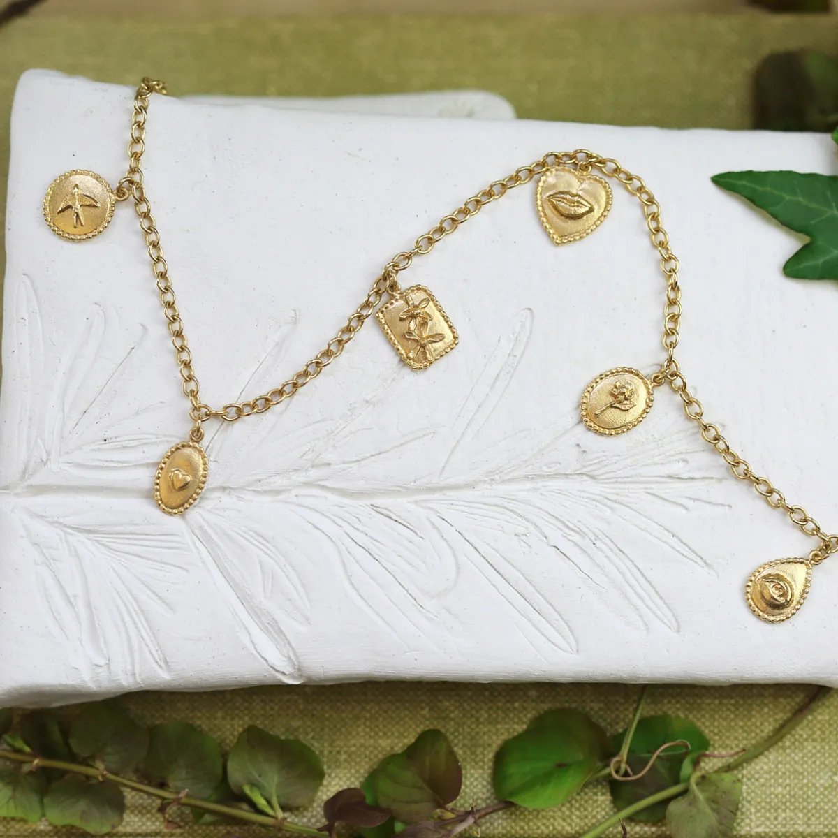 Tomfoolery Gold Gratitude for Nature Small Charm Necklace Online