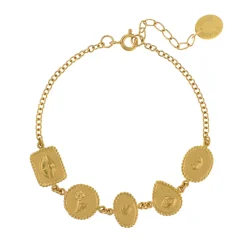 Tomfoolery Gold Gratitude for Nature Linked Station Bracelet Hot