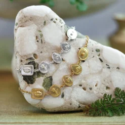 Tomfoolery Gold Gratitude for Nature Linked Station Bracelet Hot