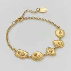 Tomfoolery Gold Gratitude for Nature Linked Station Bracelet Hot