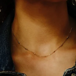 Tomfoolery Gold Half Beaded Necklace Clearance