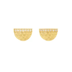 Tomfoolery Gold Half Moon Studs Clearance