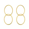 Tomfoolery Gold Harmonious Double Oval Drop Earrings Hot