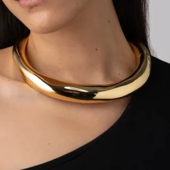 Tomfoolery Gold Hinged Collar Necklace Outlet