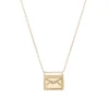 Tomfoolery Gold Letter Postcard Charm Necklace New