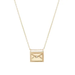 Tomfoolery Gold Letter Postcard Charm Necklace New