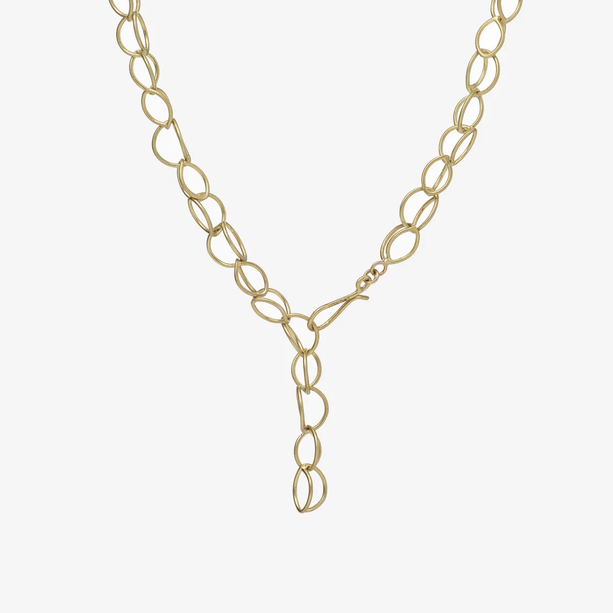 Tomfoolery Gold Lily Chain Link Necklace New