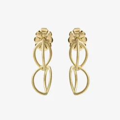 Tomfoolery Gold Lily Double Drop Earrings Outlet