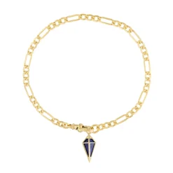 Tomfoolery Gold London Flats Bracelet with Short Lapis Pendulum Best