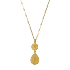 Tomfoolery Gold Love of Nature Heart & Flower Drop Pendant Sale
