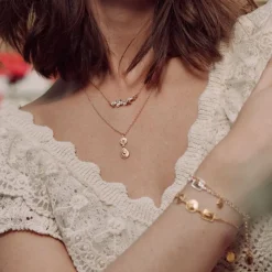 Tomfoolery Gold Love of Nature Heart & Flower Drop Pendant Sale