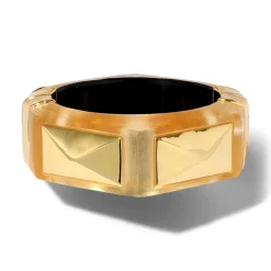 Tomfoolery Gold Luminous Lucite Armour Hinge Bracelet Hot