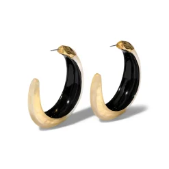 Tomfoolery Gold Luminous Lucite Edged Hoops Outlet