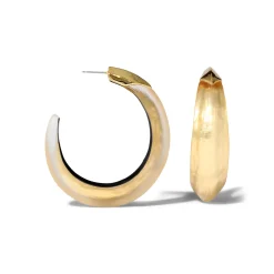Tomfoolery Gold Luminous Lucite Edged Hoops Outlet