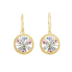 Tomfoolery Gold Mini Floral Drop Earrings in Love Best