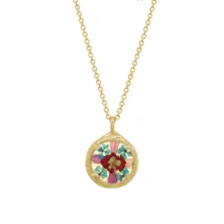Tomfoolery Gold Mini Floral Necklace in Bliss Discount