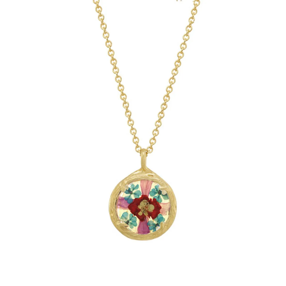 Tomfoolery Gold Mini Floral Necklace in Bliss Discount