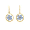Tomfoolery Gold Mini Glass Floral Drop Earrings in Forget-Me-Not New