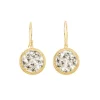 Tomfoolery Gold Mini Glass Floral Drop Earrings in White Burst New