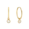 Tomfoolery Gold Moonstone Drop Hoop Earrings Fashion